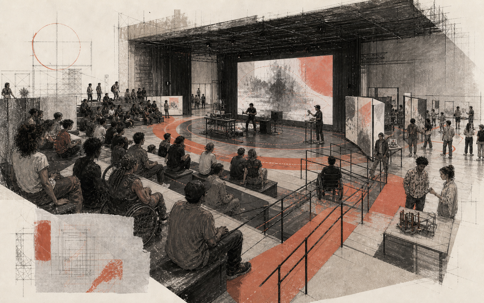 Visualização conceitual de Auditório para eventos